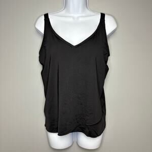 NWT Land's End Black Tankini Swim Top Size M